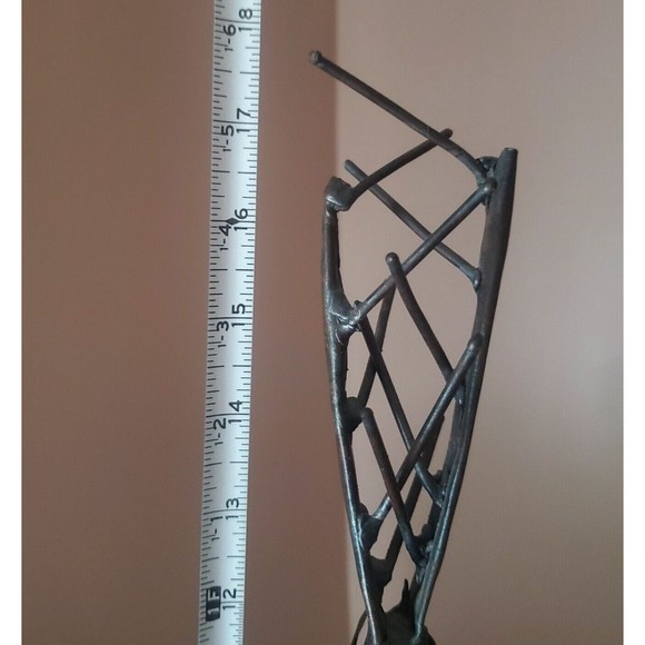 Brutalist Metal Sculpture, Figural Primitive Reindeer Elk Buck Wild Game Animal - Picture 10 of 11